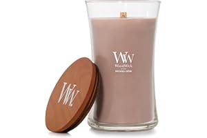 WoodWick Scented Candle with Crackling Wick | Patchouli Crème Large Hourglass Candle | Long Burning Candles: Up to 130 Hours | Perfect Gifts for Women