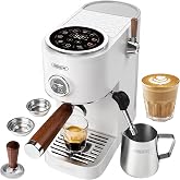 HIBREW H13 Dual Thermoblock Espresso Machine for Home Baristas | 58mm Stainless Steel Filter Holder, Compact Coffee Maker wit