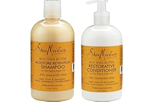 ‎SHEA MOISTURE Shea Moisture Raw Shea Butter, DUO set Moisture Retention Shampoo + Restorative Conditioner, 13 Ounce, 1 each by Shea Moisture