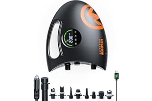 OutdoorMaster Shark 2S 88.8Wh Electric Paddle Board Pump, Rechargeable Battery for 6 SUPs Inflation & Deflation, 20PSI SUP Air Pump 12V/15.8V DC & Type-C Input, Auto-Off & 8 Nozzles for Inflatables