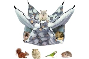HBINGL Guinea Pig Hammock Small Pet Cage Hammock Hanging Bed, Soft Hamster Bed Warm Chinchilla Hanging Guinea Pig Bed House,Warm Hammock for Parrot Squirrel Hamster Rats Playing Sleeping(brown)