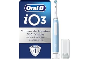 Oral-B iO 3 Brosse à Dents Électrique, Bleue, 1 Porte-Brossettes