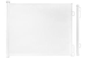 Rainberg Retractable stair Gate, Mesh Dog Gate, 150 cm Wide & 80 cm Tall, Baby Gate, Child Safety Gate for Doorways, Stairs, Hallways, Indoor/Outdoor