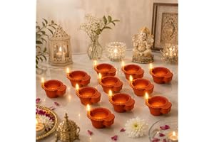VEROFIVE LED Floating Water Sensor Diyas, Pack of 24 – Diwali Décor | Waterproof, Decorative Lights for Diwali, Home, Office,