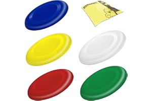 Partituki Confezione da 5 Dischi Volanti per Bambini, Molto Facili da Impugnare, Molto più Sicuri Rispetto ai Frisbee Standard. Anelli Volanti. Colori: Blu, Rosso, Verde, Giallo e Bianco.