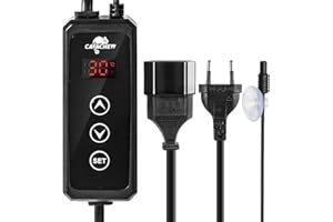 CAVACHEW Dimmbarer Thermostate für Wärmelampe und Heizmatte Terrarium, Digitaler Temperaturregler für Reptilien, Samenkeimung und Gewächshaus, Thermostat Steckdose unterstützen °C / °F, 230V 50HZ