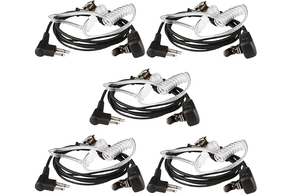 Retevis Oreillette Talkie Walkie 2 Broches Tube Acoustique Casque Écouteur Compatible avec Motorola CP040 DP1400 GP68 GP88 GP300 CT150 P040 Pro1150 HYT TC-500 TC-600 Talkies Walkies(5 pcs)