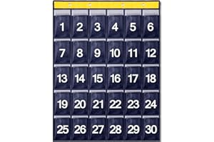 FRANSANDE TALLJO Nummerierte Aufbewahrungstasche für Klassenzimmer, 30 Nummerierte Taschen,Handy-Taschen,Handy Aufbewahrungstasche mit 4 Klebehaken / 4 Türhaken,Navy blau