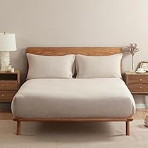 DAPU Set Copripiumino Matrimoniale 100% Lino Francese - 200x200cm + 2 Federe 76x51cm - Lino Naturale Lavato - 3