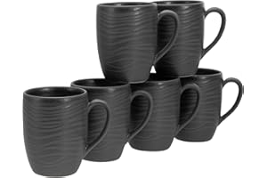 CreaTable, 17873, série Lava Stone, service de vaisselle, ensemble de tasses 6 pièces.