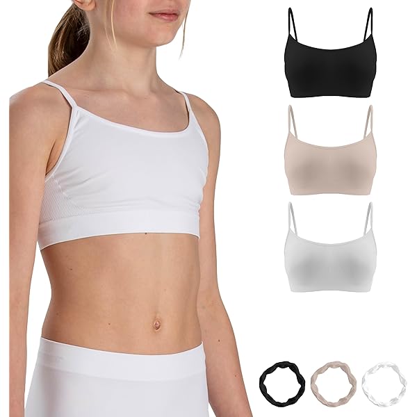 Reggiseni Sportivi In Cotone 2 Pezzi Per Bambine 10-16 Anni - Senza Ferretto, Spallacci Regolabili, Bianco - Foto 6