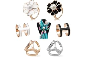 BONGSHAKALAKA Anelli Ferma Foulard 6 Pezzi Fibbia Per Sciarpa In Seta Fermagli Per Sciarpe e Foulard Fibbie Alla Moda Per Sciarpa Anello Sciarpa Fermaglio Elegante Per Sciarpa Fibbia Della Sciarpa