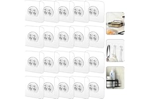 MOVYEE Ganci Adesivi Trasparenti Senza Foratura per Mensole per Doccia Bagno Cucina,Gancio Adesivo Quadri,Impermeabili (Stile 3)