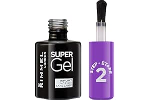 Rimmel - Top Coat Super Gel - Manucure en 2 Étapes - Longue Tenue - 001 Top Coat - 12ml