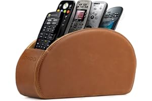Londo Range Télécommandes à 5 Compartiments - DVD, Blu-Ray, TV, Chaîne Hi-Fi, Roku ou Apple TV - Cuir avec Doublure Suédée - Faible Encombrement pour Séjour ou Chambre