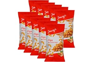 ZAMA4ZINGO Jeden Tag Erdnussflips 200g | Knusprige Knabberfreude mit Sonnenblumenöl, ideal für Snacks und Partys (Erdnussflips, 10er Pack)