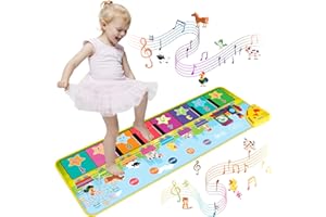AIDODO Tapis Piano Bebe,Tapis de Danse pour Enfants, Jouets pour Bébés 1 2 3 4 5 Ans,Tapis de Jeu Musique,Cadeau d'anniversaire de Noël pour Garçons Filles de 1-6 Ans