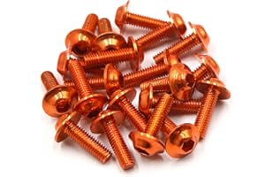 A ABSOPRO Moto Licenza Piastre Bulloni Vite M6 X 20mm Arancio (Set 20)