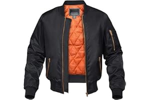KEFITEVD Bomber Jacket Men Winter Warm Quilted Lined Casual Coats Windproof Military Flight Jackets with 4 Pockets