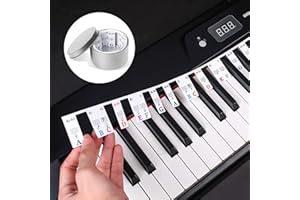 JIASHA 2 Stück Abnehmbare Klaviertastatur Notenetiketten, 61 Tasten Klaviertastatur Aufkleber Wiederverwendbare Klaviertasten Etiketten Klaviernoten-Leitfaden für Anfänger und Kinder (61 Tasten)