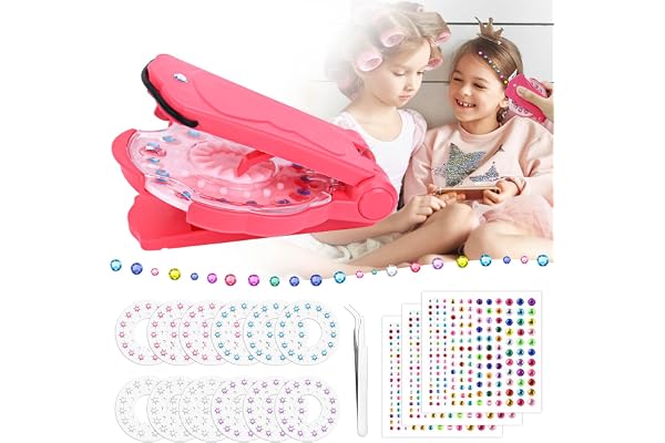 HOTUT Hair Bedazzler Kit, hårstylingverktyg med ädelstenar och 675 hårstenar, pincett, diamanthårmaskin, hårklistermärken, barnpresent till flickor