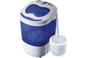 briebe Camp Mini Machine à Laver Portable Essorage, Camping, Capacité 3kg de Linge, Idéal Voyages, Caravanes et Camping-cars, Petite Laveuse, Faible Consommation d'Eau et d'Énergie, WM1111 Blanc