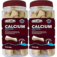 Meat Up Calcium Bone Jar, Dog Supplement Treats - 240 gm, 30 Pieces (Buy 1 Get 1 Free)