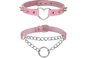 JJDreams Gothic Choker Vintage PU Leather Punk Choker Collar Necklace for Women