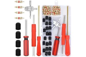 Vesaneae 64 Pezzi Set di Attrezzi per Valvole Pneumatici, Strumento di Rimozione del Nucleo Valvola, Set Chiave Valvola per Pneumatici, Smontavalvole, Kit Riparazione per Automobile Moto Bicicletta