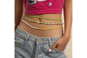 Zookey African Waist Chains Colorful Beads Belly Chains Elastic Layered Waist Chain Jewellery for Women and Girls