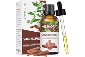 AESHORY Sandalwood Essential Oil 100ml, 100% Pure Natural Sandalwood Oil, Perfect for Diffuser, Humidifier, Aromatherapy, Relax, Skin Care, Perfume & Candle Making