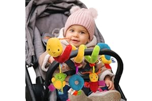 kidoola Spiral Wrap-Around Baby Pram Toys | Velvet Spiral Baby Interactive Hanging Car Seat Toy, Ideal for Buggy, Pram, Pushchair, Stroller, Car Seat or Cot | Travel for Boy & Girls (3+ Months)