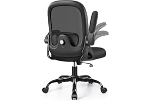 DoChair Silla Escritoriode Ergonómica Juvenil Silla Ooficina con Soporte Lumbar 3D Transpirable Silla de Malla Función Balancín Silla de Escritorio 150KG, Negro