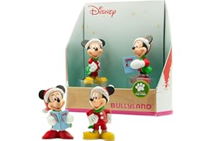 Bullyland 15074 - Set di personaggi da gioco Walt Dinsey Mickey & Minnie Mouse per Natale, fedele ai dettagli, come piccolo regalo per bambini dai 3 anni in su