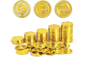 HUVZOR 50 Pièces de Pièces d'Or en Métal pour DND, Aventure Pirates et Jeux de Rôle - Outil de Soulagement du Stress avec Sac en Velours, Idéal pour Chasse au Trésor et Jeux de Société