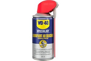 WD-40 Specialist • Lubrifiant Au Silicone • Spray Double Position • Formule Propre • Isolation contre l'humidité • Comptatible tous métaux, plastiques, caoutchoucs et bois • 250 ML