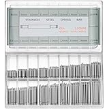 UEETEK 360pcs Stainless Steel Watch Band Strap Link Pin Double Flange Spring Bars in 18 Different Sizes - 8mm-25mm (Silver)