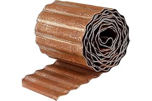 FOCEFEC Metal Garden Edging 8inch x 20ft, Corrugated Galvanised Garden Edging Border, Heavy Duty Lawn Edging Borders Garden Plant Border for Landscape Edging, DIY Flower Tree Surrounds - Pre-rusty