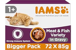 IAMS Adult Wet Cat Food Land & Sea in Gravy 72 x 85g