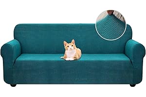 Jaotto Housse de Canapé Extensible 4 Place Couverture Canapé avec Accoudoirs Moderne Couvre Canapé Elastique Universelle Revêtement de Canapé Housse de Protection,Jacquard Vert