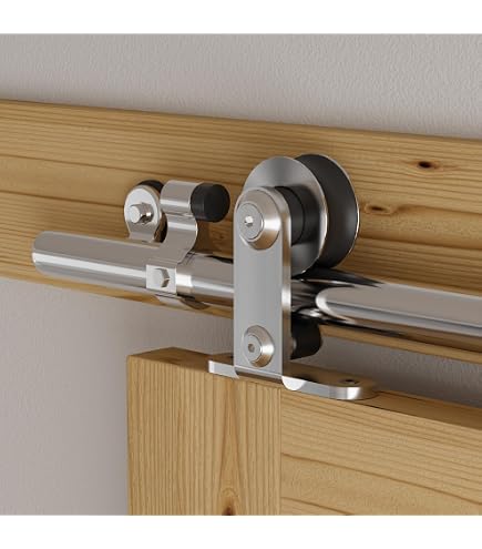 ETIASQSA Schuifdeurbeslag 152 Cm Roestvrij Staal - Complete Set Met Bodemgeleiding Voor Houten Deur