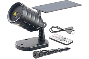Lunartec Gartenlaser: Solar-Laser-Projektor mit Akku, Sternenregen-Lichteffekt, Timer, IP65 (Projektor Weihnachten Batterie, Solar Weihnachten, Weihnachtsprojektor)
