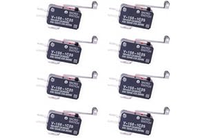 CESFONJER confezione da 8 micro interruttori di finecorsa V-156-1C25, lunga cerniera diritta con rullo a leva, SPDT momentaneo, Mini Interruttore a Levetta, per Arduino