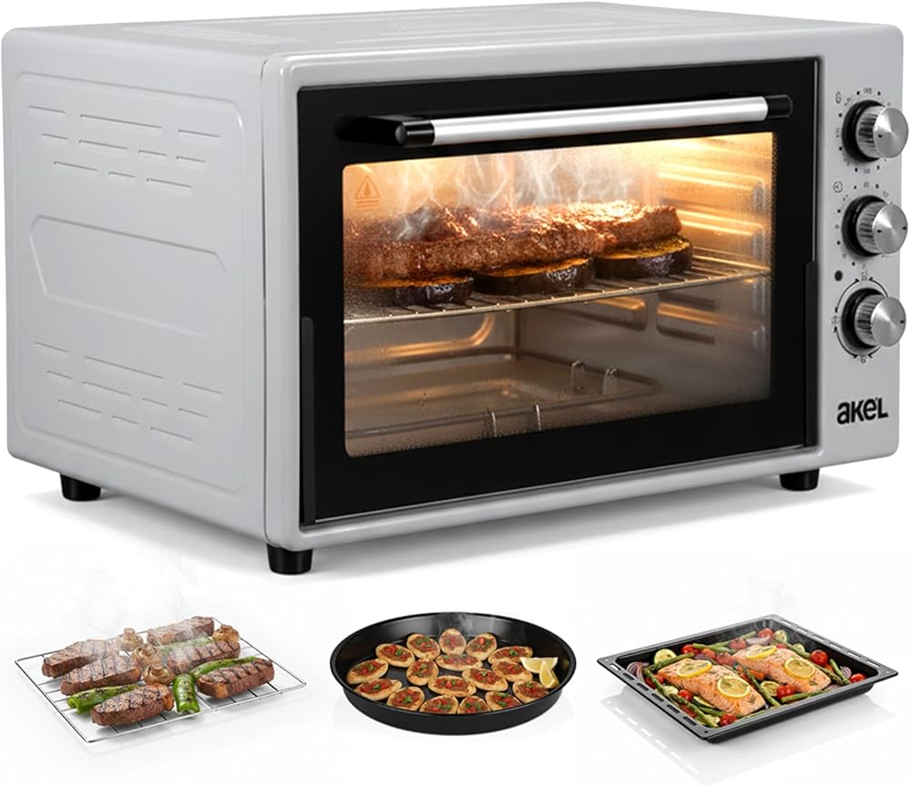 Akel AF930L 45 Lt Gri Midi Fırın, İç Aydınlatmalı, Zaman Ayarlı, Izgara ve Fırın Fonksiyonlu, 2 Tepsi, 1 Tel Izgara