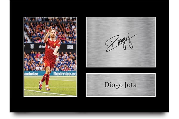 HWC Trading A4 Diogo Jota Liverpool Cadeaux imprimés photo autographe signée pour les fans de football et les supporters - A4