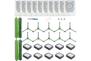 ‎LOVECO Loveco Ersatzteile Zubehör Kompatibel für iRobot Roomba I Serie i1+ i2+ i3+ i4+ i5+ i6+ i7+ i8+, J serie j5+ j6+ j7+ j8+ j9+ (2 Satz Gummibürsten, 10 Filter, 10 Seitenbürsten, 10 Staubbeutel)