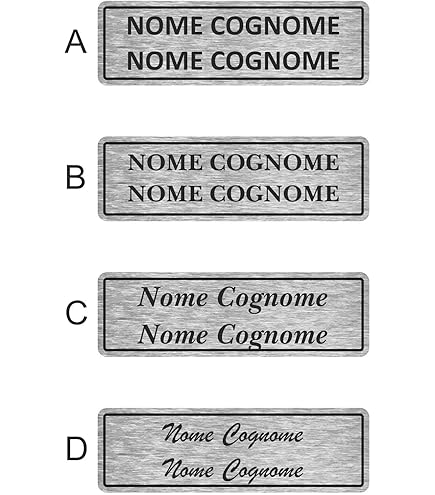 Targhetta Nome Per Cassetta Lettere - Incisione Laser, Laminato Plastico 60x10 Mm - Resistente Alle Intemperie