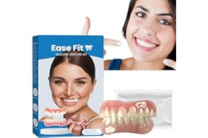 BIGYQIU Denture Silicone Reline Kit,Silicone Reline Denture Set,Soft Denture Reline Kit,Fake Teeth Kit,Veneers Snap in Teeth,Soft Dentures for Upper & Lower Denture,Silicone Reline Kit for Men and Women