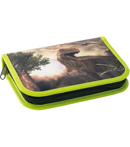 Die Spiegelburg Stifte-Etui T-Rex World – Grau, Mit Dino-Applikation, 20x8x8 Cm, Für Schule & Freizeit