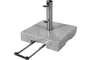 Doppler Trolley Granitsockel 45kg mit Rollen I Schirmständer für Sonnenschirme mit max. 250cm Schirmdurchmesser & 3,2-6,0cm Rohrdurchmesser I Sonnenschirmständer mit Auszieh-Griff